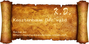 Kesztenbaum Dévald névjegykártya